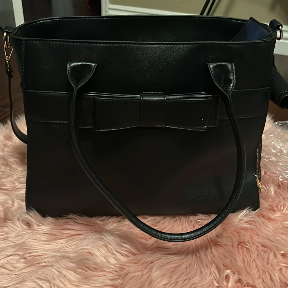 Elegant Black Dog Carrier Tote